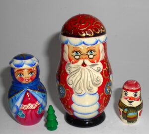 Xmas Tree with 3D toys XLarge 5-set nesting Doll Babooshki s