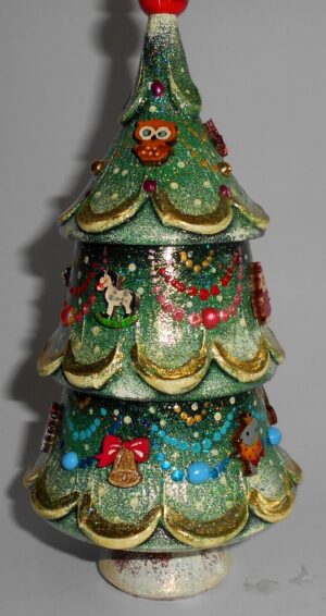 Xmas Tree with 3D toys XLarge 5-set nesting Doll Babooshki s