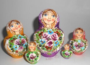 Kira red scarf 10-set large nesting Doll Babooshki s