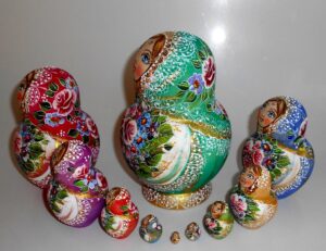 Kira aqua scarf 10-set nesting Doll Babooshki s