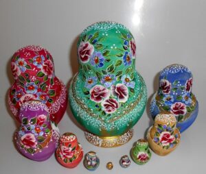 Kira aqua scarf 10-set nesting Doll Babooshki s