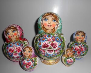 Kira aqua scarf 10-set nesting Doll Babooshki s