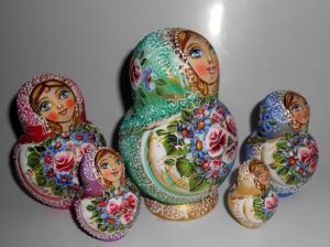 Kira aqua scarf 10-set nesting Doll Babooshki s