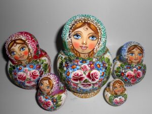 Kira aqua scarf 10-set nesting Doll Babooshki s