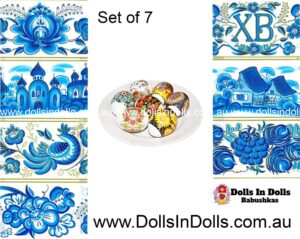 7 set Gzhel Golden  , Easter Egg Shrinking Wraps