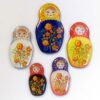 Babushka Fridge Magnet Blue 3D set of 5   Babushka Matryoshka nesting Doll  Babooshki Babushkas