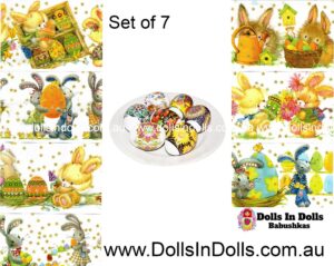 7 set Bunny Rabbits  , Easter Egg Shrinking Wraps