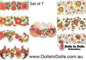 7 set Folky Flowers   , Easter Egg Shrinking Wraps