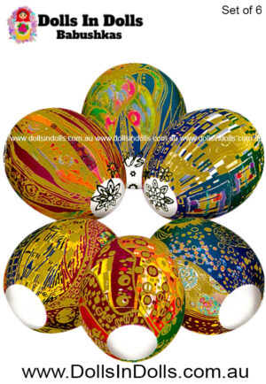6 set  Klimt Motives  Easter Egg Shrinking Wraps