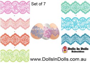 7 set Lace Of colours    , Easter Egg Shrinking Wraps