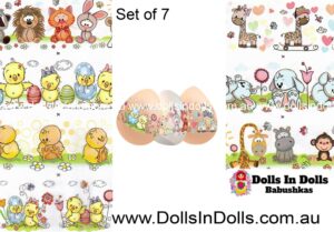 7 set Lovely animals  , Easter Egg Shrinking Wraps