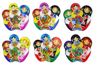 Babushka Fridge Magnet Giant set of 3 (8cm )   Babushka Matryoshka nesting Doll  Babooshki Babushkas