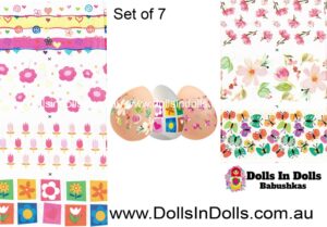 7 set Mini Tiny designs  , Easter Egg Shrinking Wraps