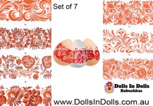 7 set Red Lace , Easter Egg Shrinking Wraps