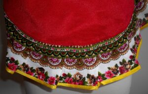 Kids Apron red and floral nesting Doll Babooshki s