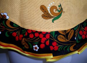 Kids Apron beige and pretty face nesting Doll Babooshki s