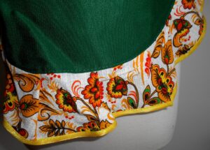 Kids Apron green and colourful nesting Doll Babooshki s