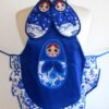 Set Kids Apron blue and two pot holders nesting Doll Babooshki s