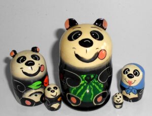 MINI Panda with bamboo mini 5-set Babushka  TINY