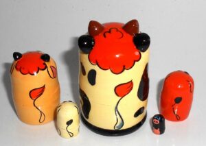 MINI Cow with bell mini 5-set TINY