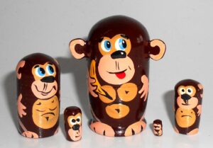 MINI Monkey brown mini 5-set Babushka  TINY
