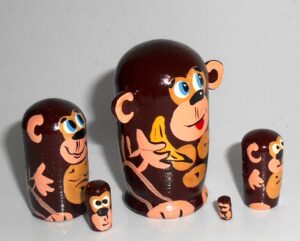 MINI Monkey brown mini 5-set TINY