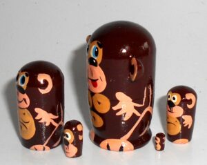 MINI Monkey brown mini 5-set TINY