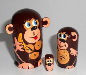 MINI Monkey brown mini 5-set TINY