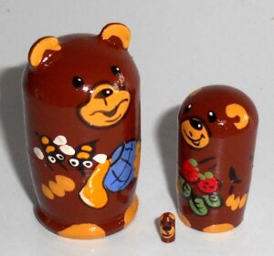 MINI Brown Bear with honey bees mini 5-set TINY