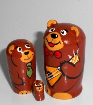MINI Brown Bear with balalaika mini 5-set TINY