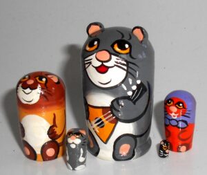 MINI Grey Cat with balalaika mini 5-set TINY