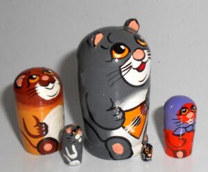 MINI Grey Cat with balalaika mini 5-set TINY