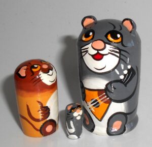 MINI Grey Cat with balalaika mini 5-set TINY