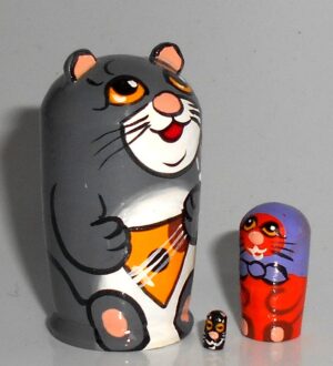 MINI Grey Cat with balalaika mini 5-set TINY