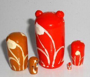 MINI Ginger Cat with bow family mini 5-set TINY