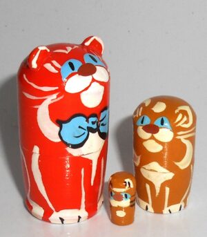 MINI Ginger Cat with bow family mini 5-set TINY