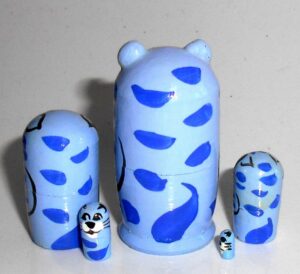MINI Blue Cat with white mouse mini 5-set TINY