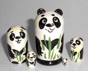 MINI Panda with bamboo mini 5-set Babushka  TINY