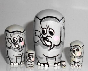 MINI Funny elephant mini 5-set Babushka  TINY