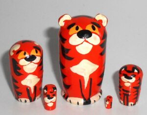 MINI Funny tiger mini 5-set Babushka  TINY