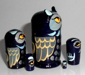 MINI Funny Owl in blue mini 5-set TINY