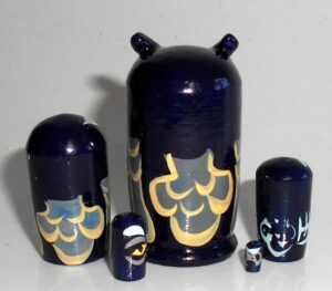 MINI Funny Owl in blue mini 5-set TINY