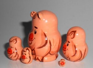 MINI Funny Pig mini fatty 5-set TINY nesting Doll Babooshki s
