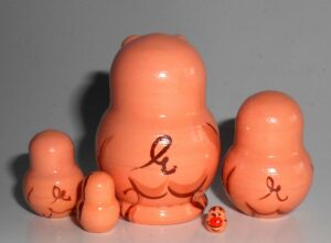 MINI Funny Pig mini fatty 5-set TINY nesting Doll Babooshki s