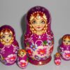 Vera in hot violet dress red flowers small Babushka Matryoshka nesting Doll  Babooshki Babushkas