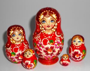 Vera in red dress small Babushka Matryoshka nesting Doll  Babooshki Babushkas