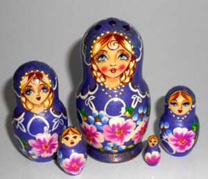 Vera in purple dress small Babushka Matryoshka nesting Doll  Babooshki Babushkas