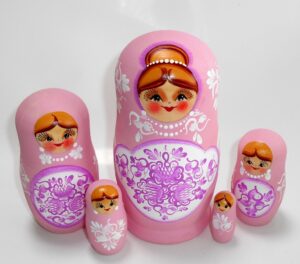 Klava in light pink Babushka Matryoshka nesting Doll Babooshki Babushkas