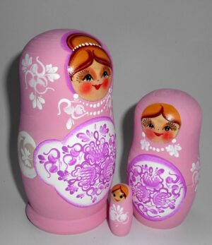 Klava in light pink nesting Doll Babooshki s
