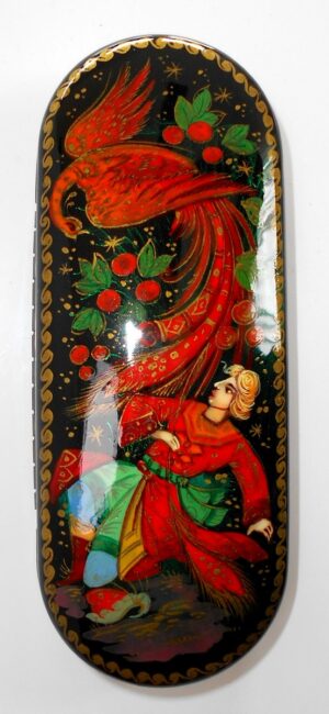 Glasses Case Fire-bird and prince Ivan in red